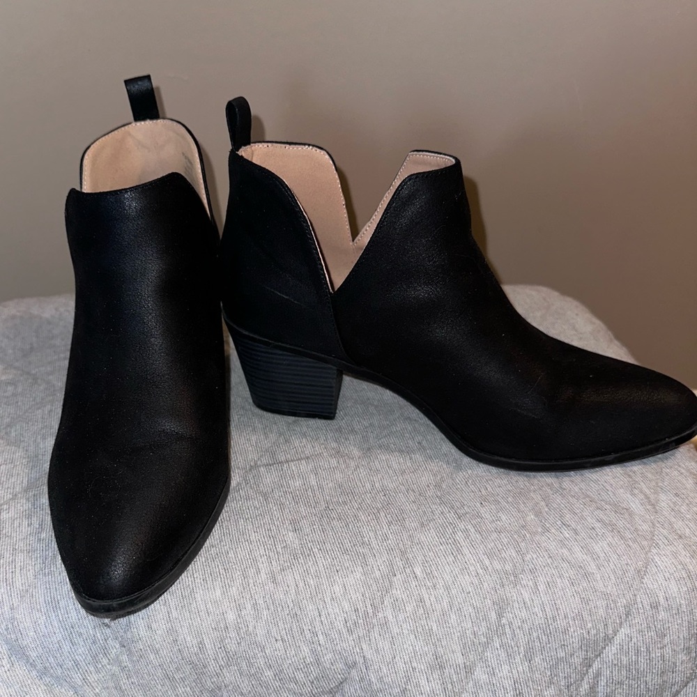 Women’s “Lola” Journee Collection Notch Cutout Booties — 10 M